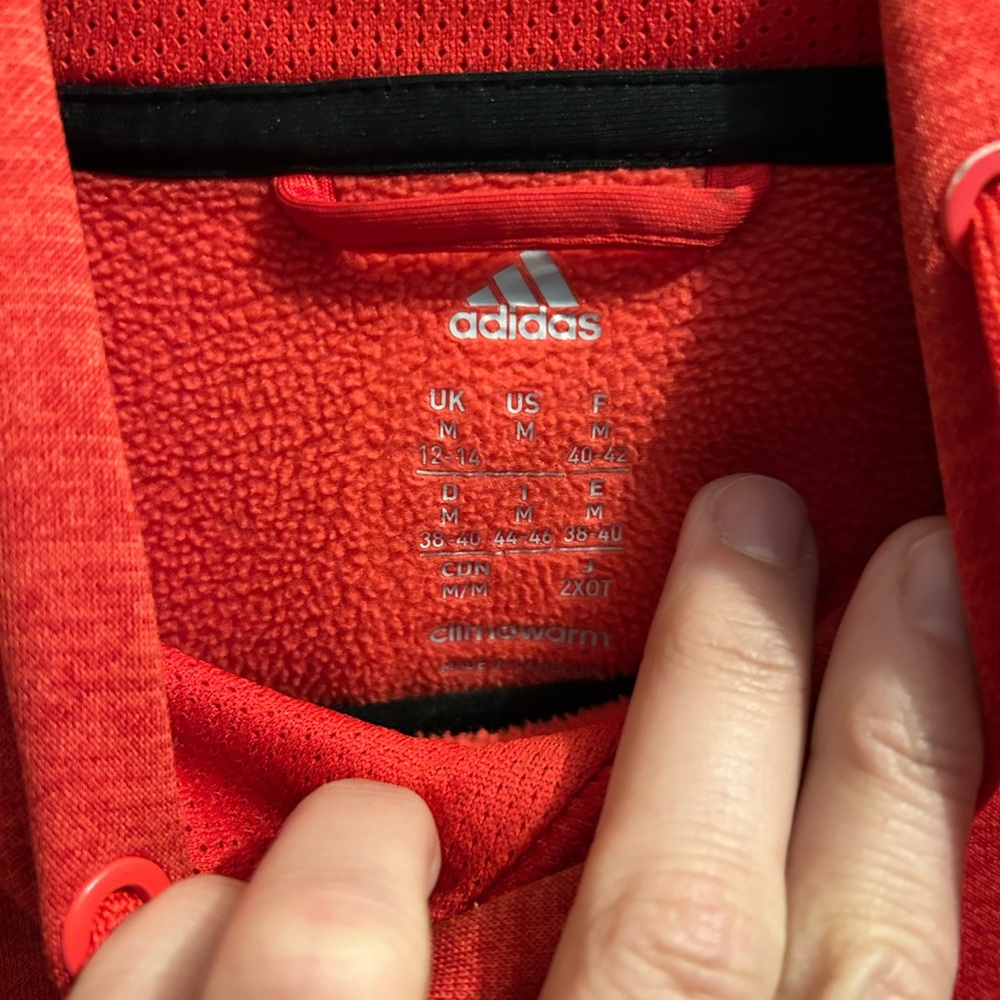 Adidas red‎ Climawarm hoodie medium - Picture 3 of 7
